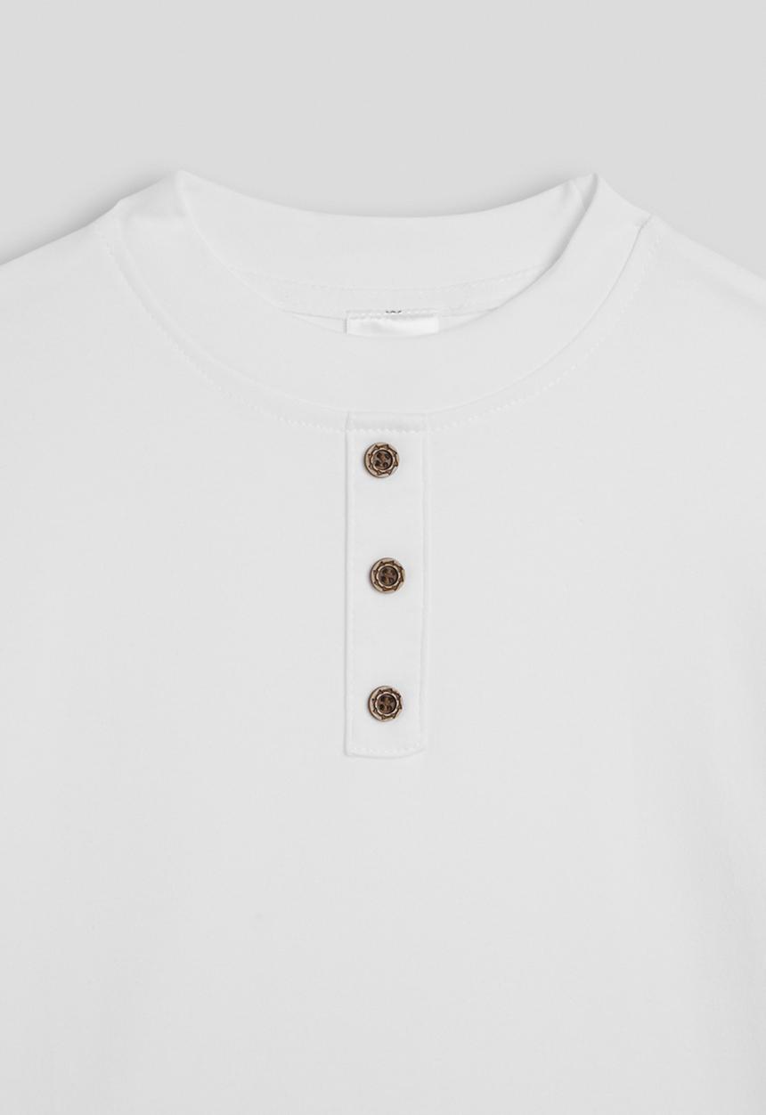 Pop Candy - Henley-style tee - white