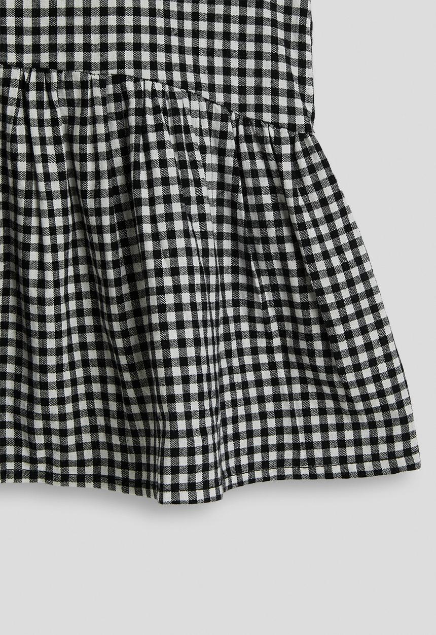 Pop Candy - Gingham peplum top - black