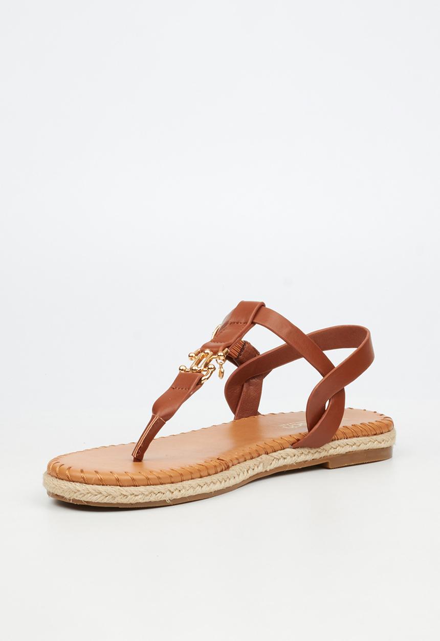 Viabeach - Forest 2 gold trim sandal - tan