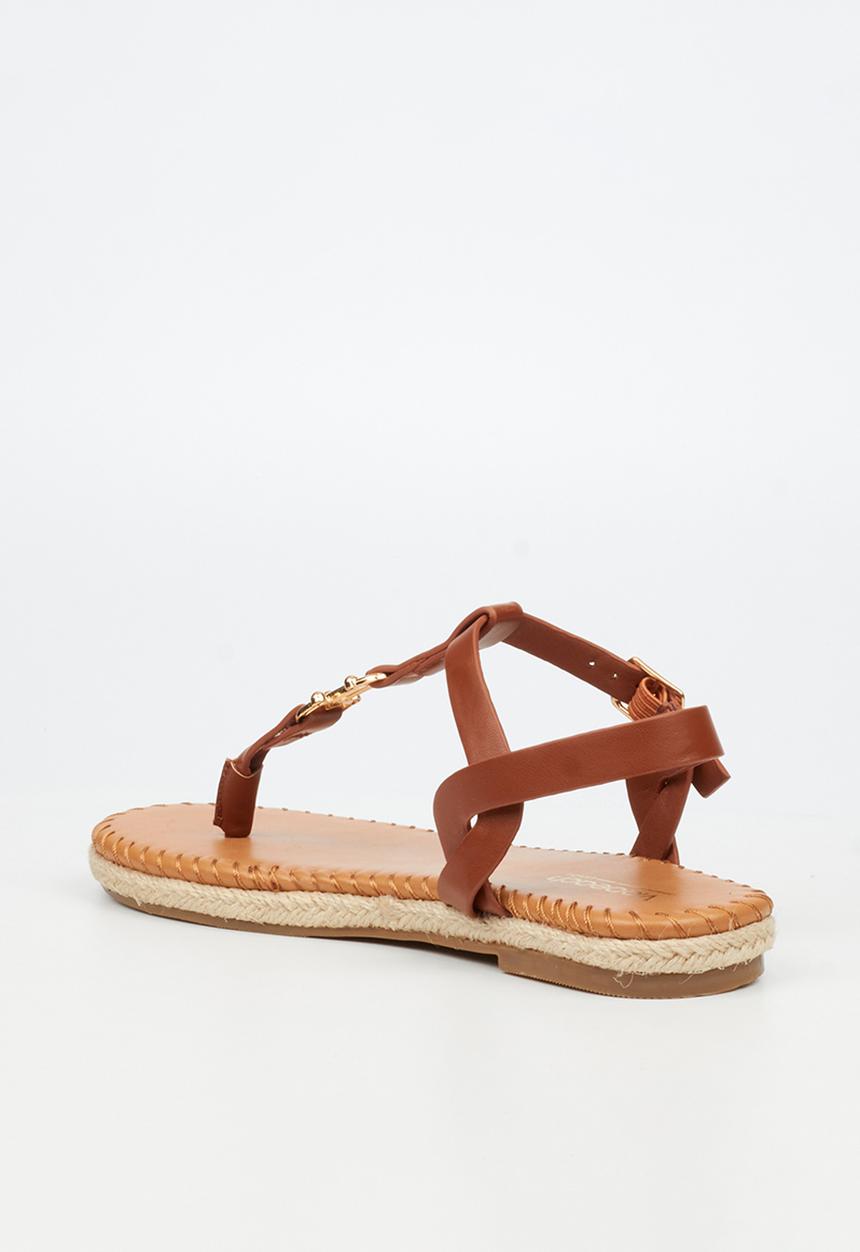 Viabeach - Forest 2 gold trim sandal - tan