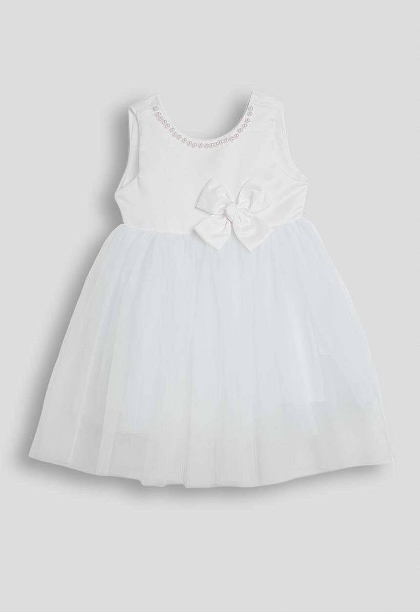 Pop Candy - Satin bodice dress with tulle skirt - white