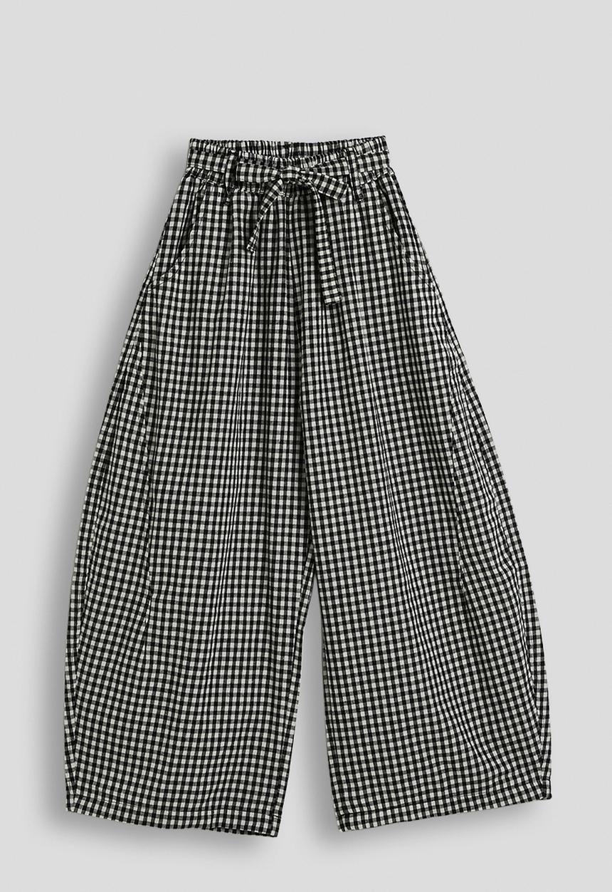 Pop Candy - Extra wide leg pants - black stripes