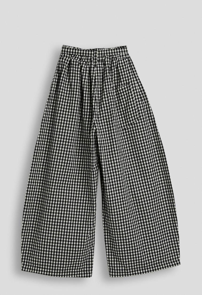 Pop Candy - Extra wide leg pants - black stripes