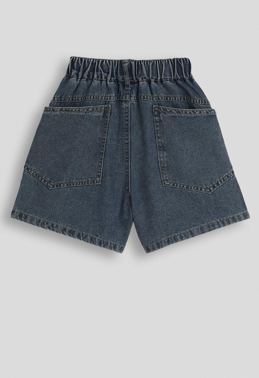 Pop Candy - Flared denim shorts - blue