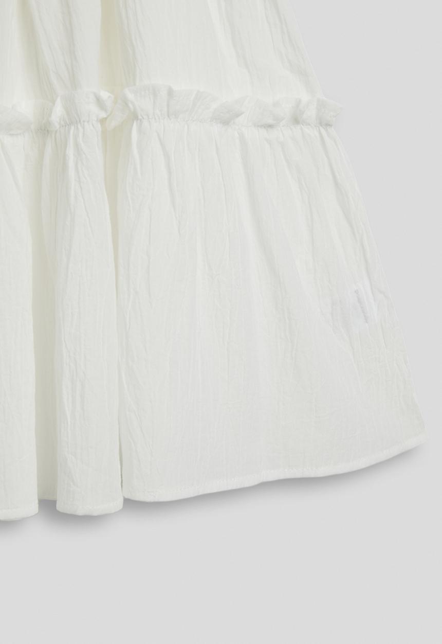 Pop Candy - Puff-sleeve tiered dress - pure white