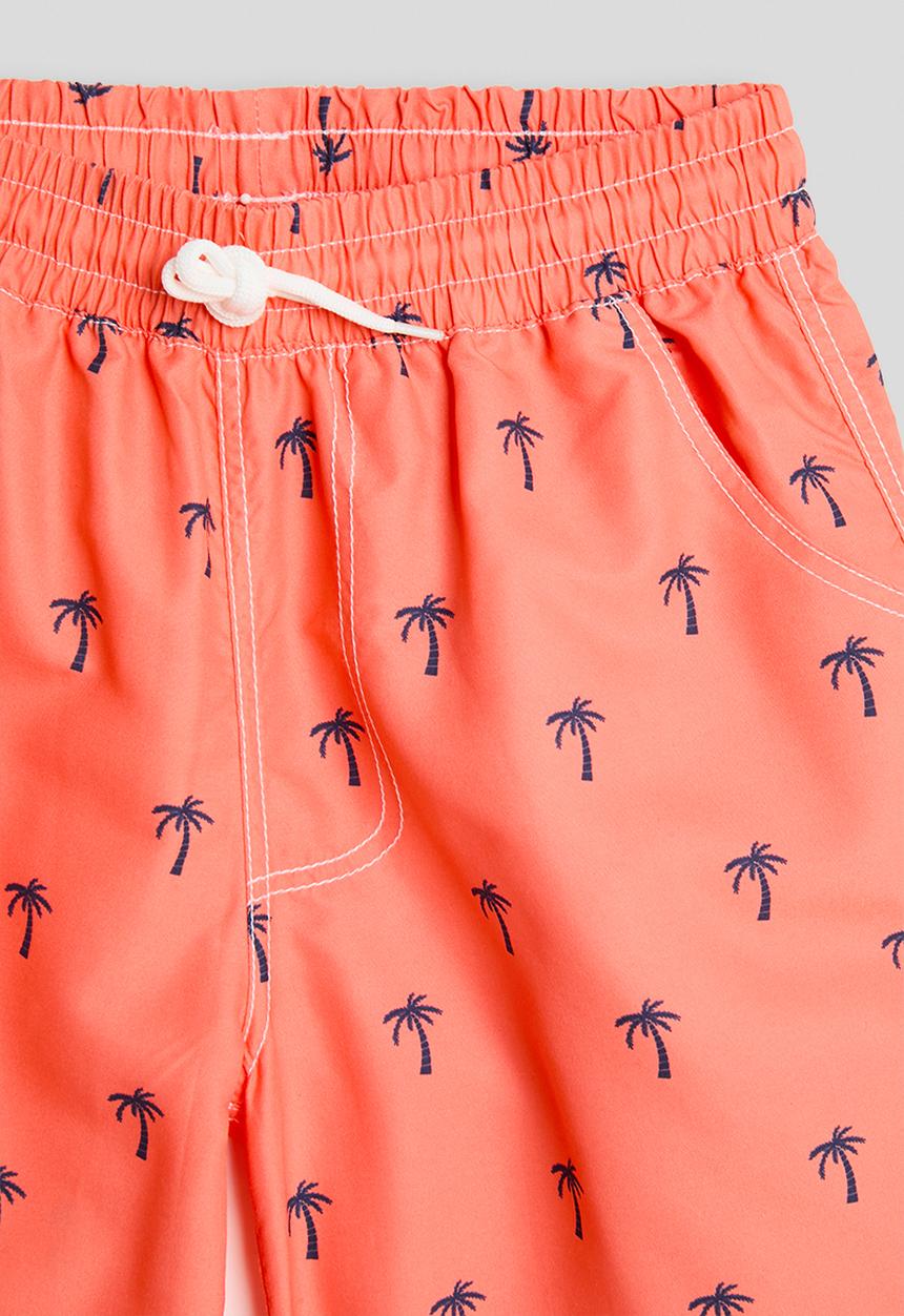 Pop Candy - Palm tree aop boardshorts - dark peach