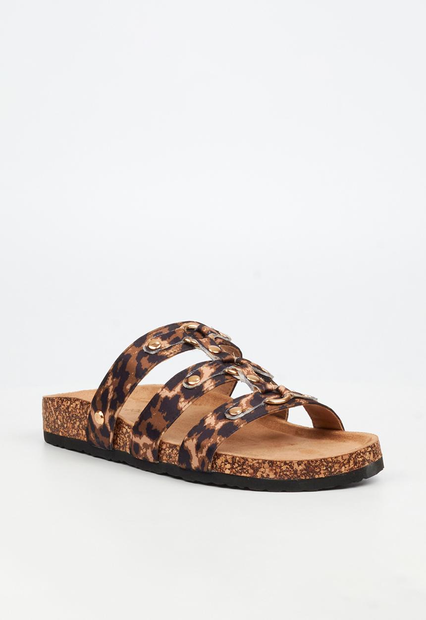 Viabeach - Qork 18 triple strap cork sandal - leopard