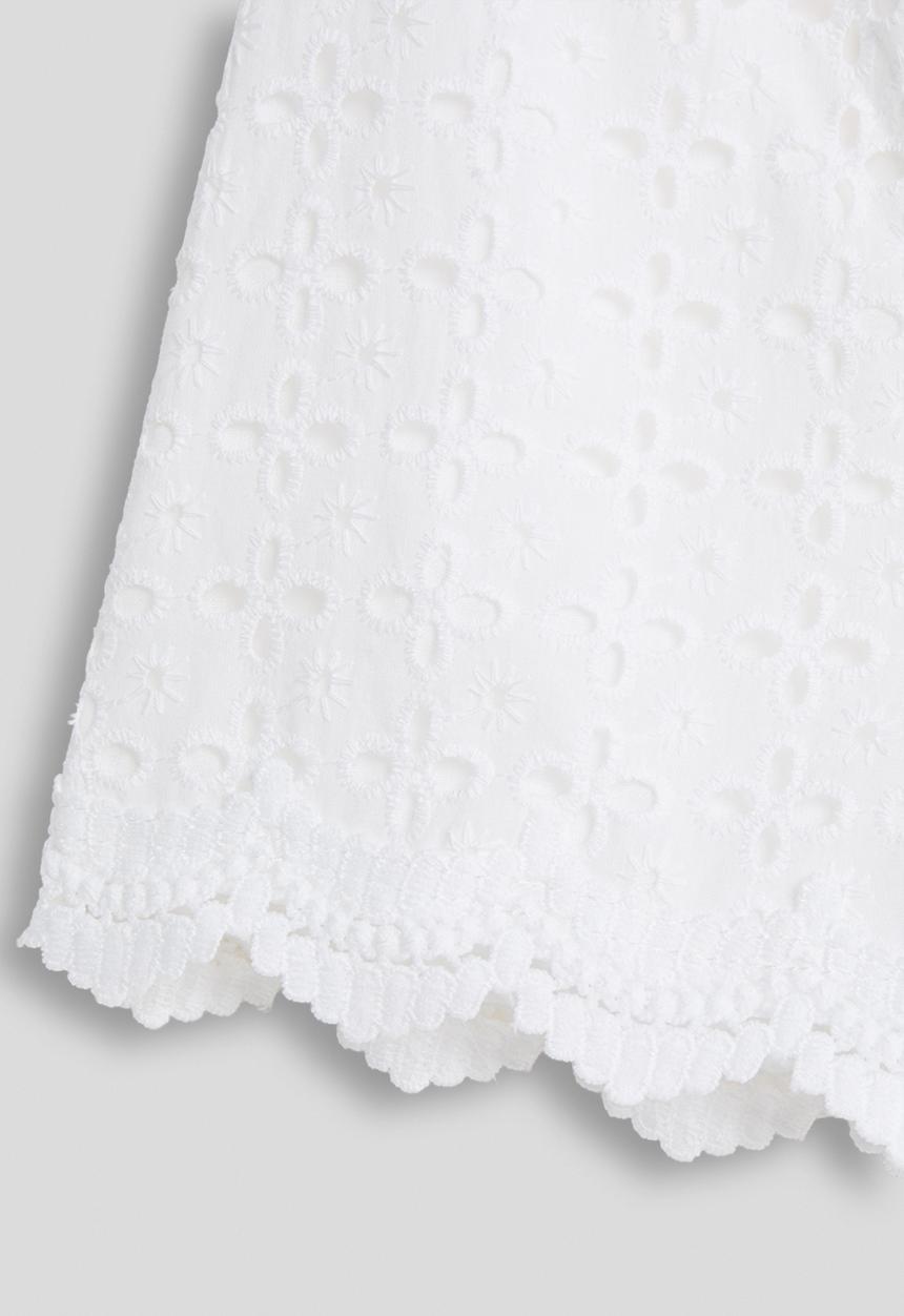 Pop Candy - Anglaise scallop hem shorts - white