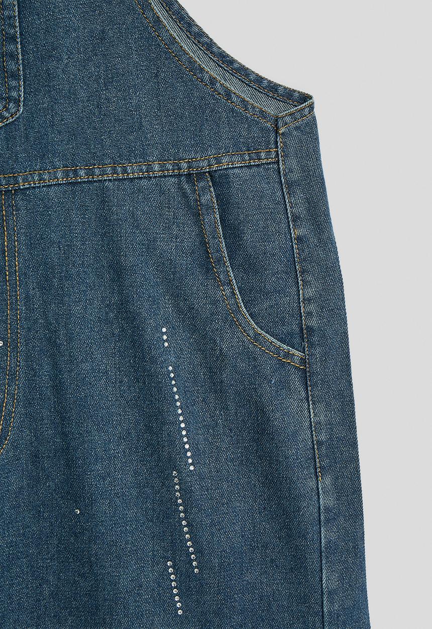 Pop Candy - Denim dungarees with rhinestones - blue