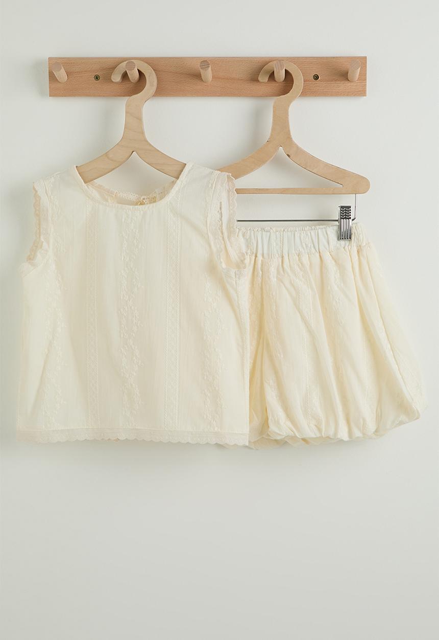 Pop Candy - Blouse and shorts - pale yellow