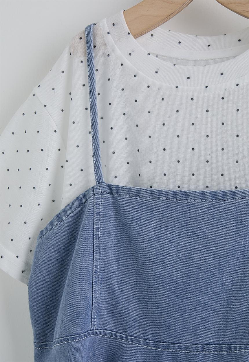 Pop Candy - Denim camisole top & jeans - light blue/white