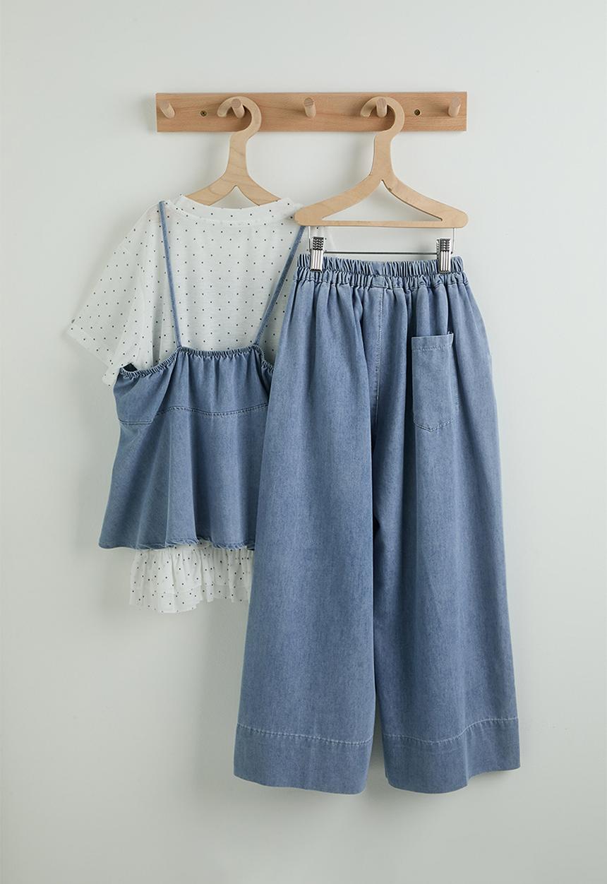 Pop Candy - Denim camisole top & jeans - light blue/white