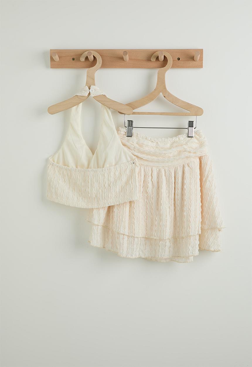 Pop Candy - Halter top & skirt - cream 