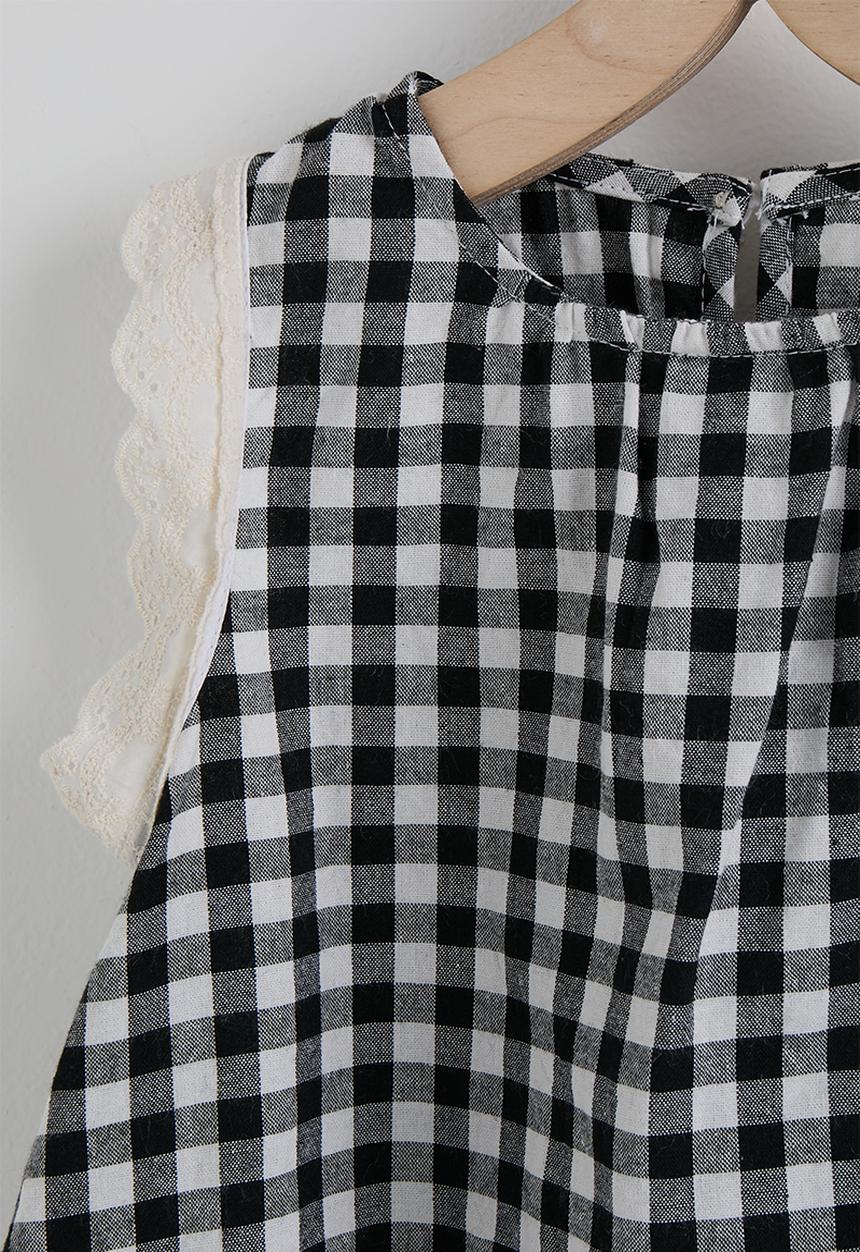 Pop Candy - Check a-line top and shorts - black