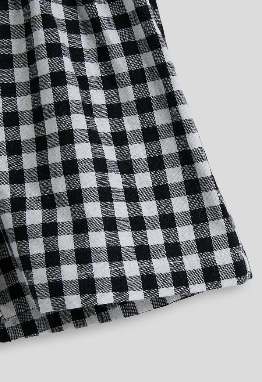 Pop Candy - Check a-line top and shorts - black
