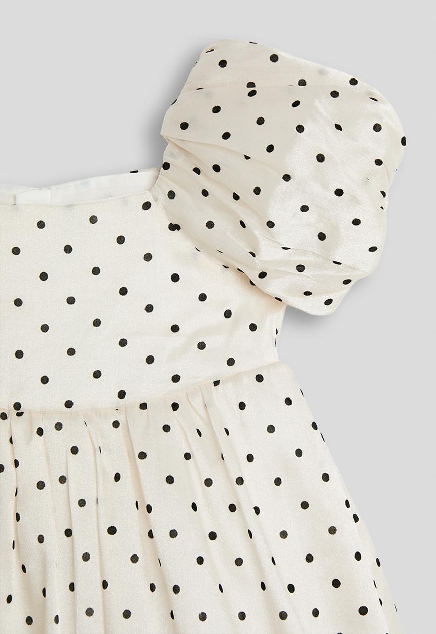 Pop Candy - Puff sleeve empire dress - off white
