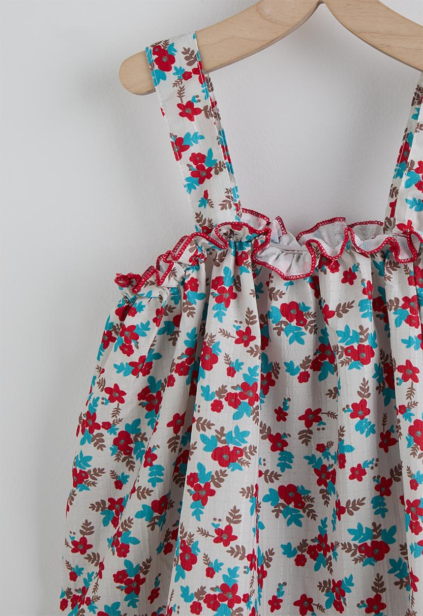 Pop Candy - Floral camisole top and ruffle denim shorts - multi 