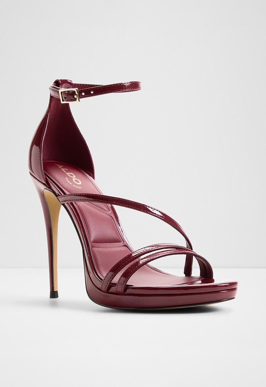 ALDO - Odella open toe ankle strap - dark red