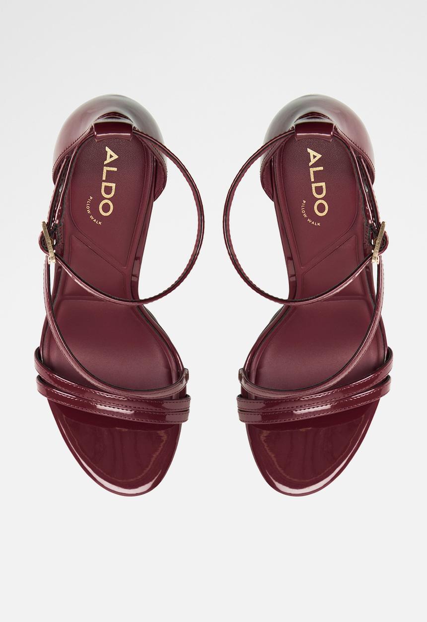 ALDO - Odella open toe ankle strap - dark red