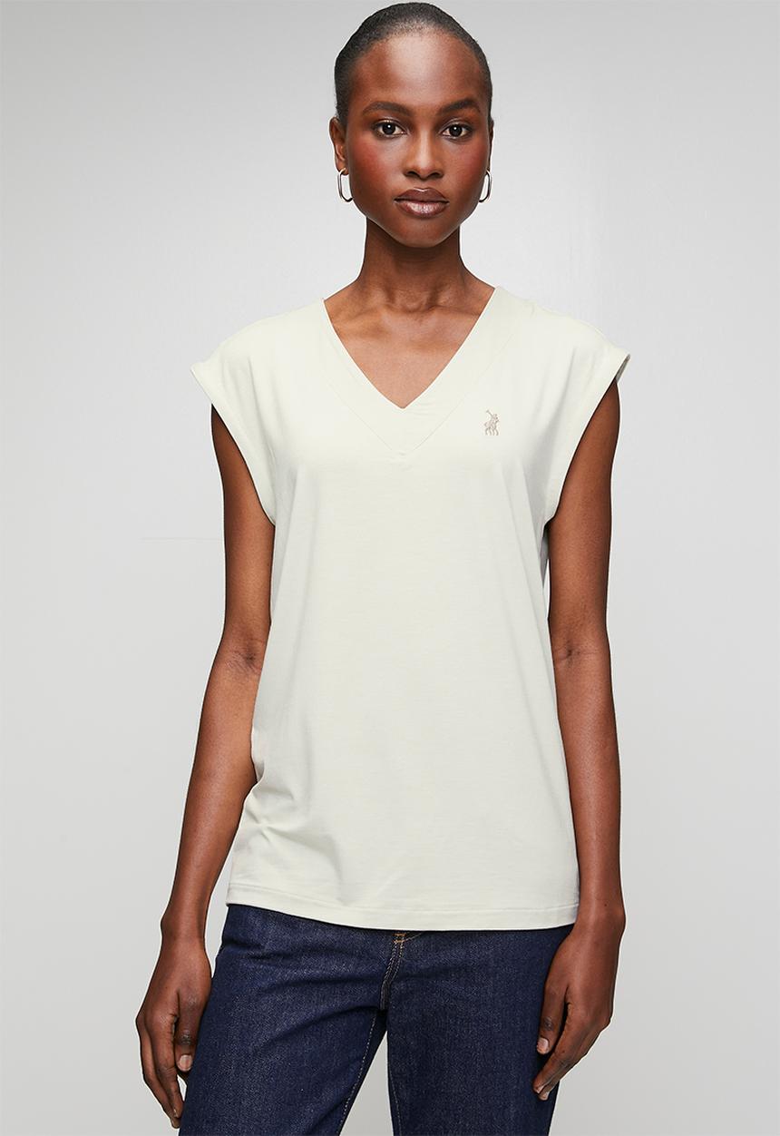 POLO - Wmn Bella Ss Cap Sleeve T-Shirt - Cool Sage