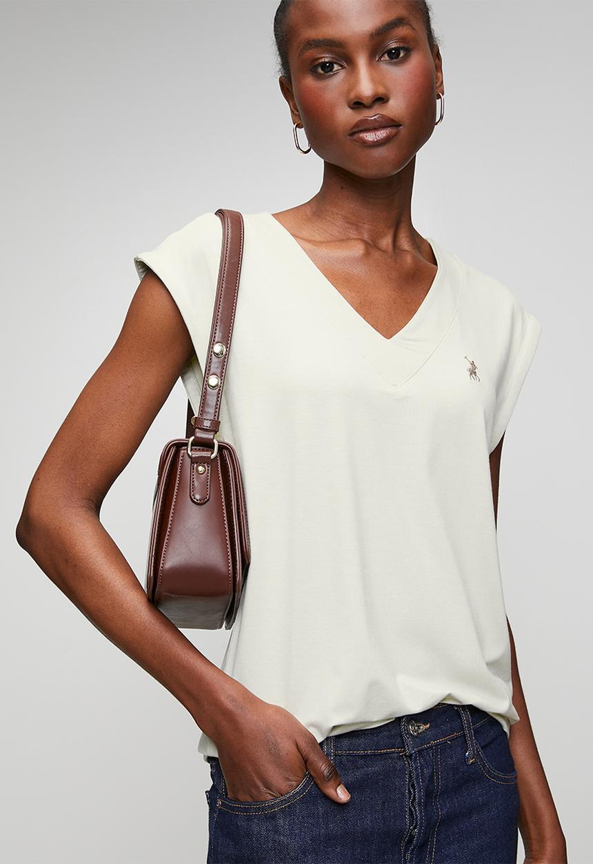 POLO - Wmn Bella Ss Cap Sleeve T-Shirt - Cool Sage