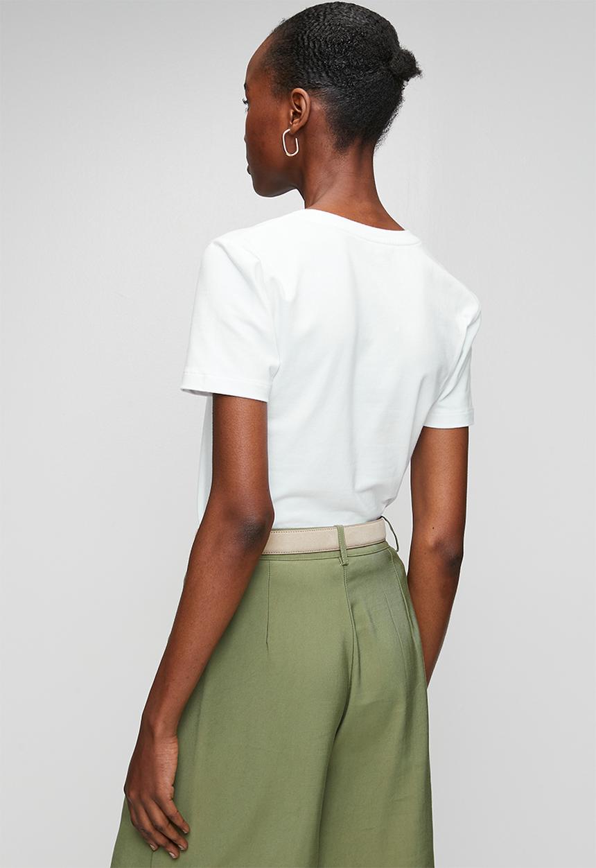 POLO - Wmn Kelly Ss  V Neck T-Shirt - White