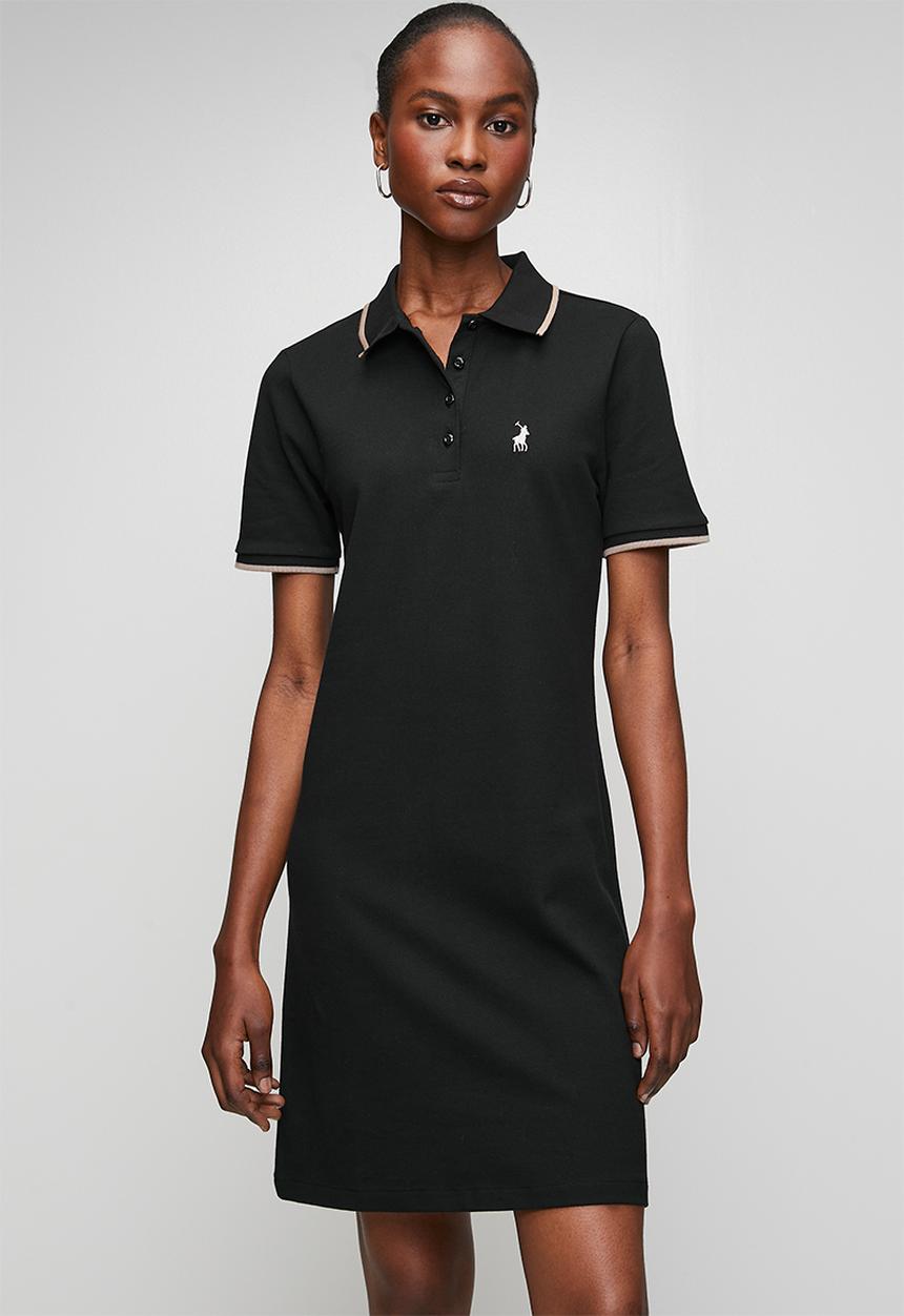 POLO - Wmn Leah Ss Golfer Dress - Black