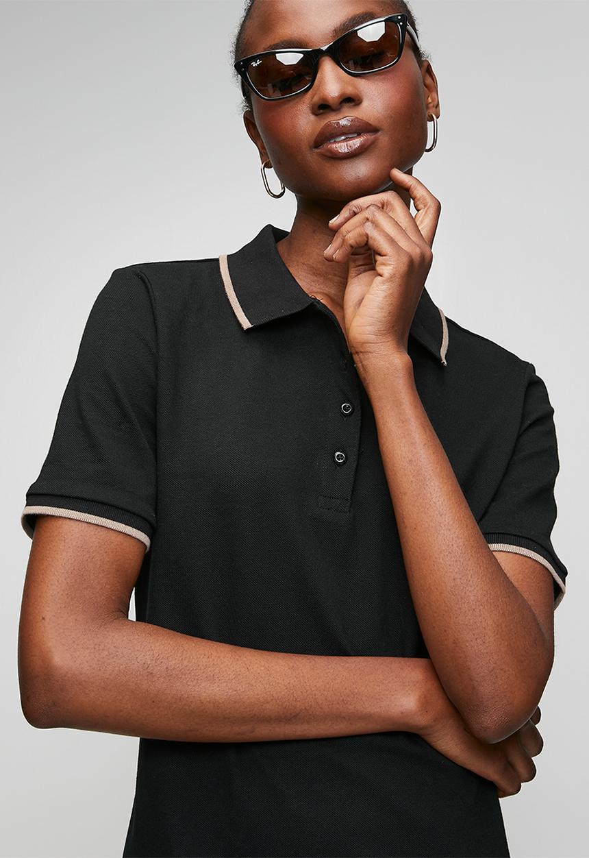 POLO - Wmn Leah Ss Golfer Dress - Black