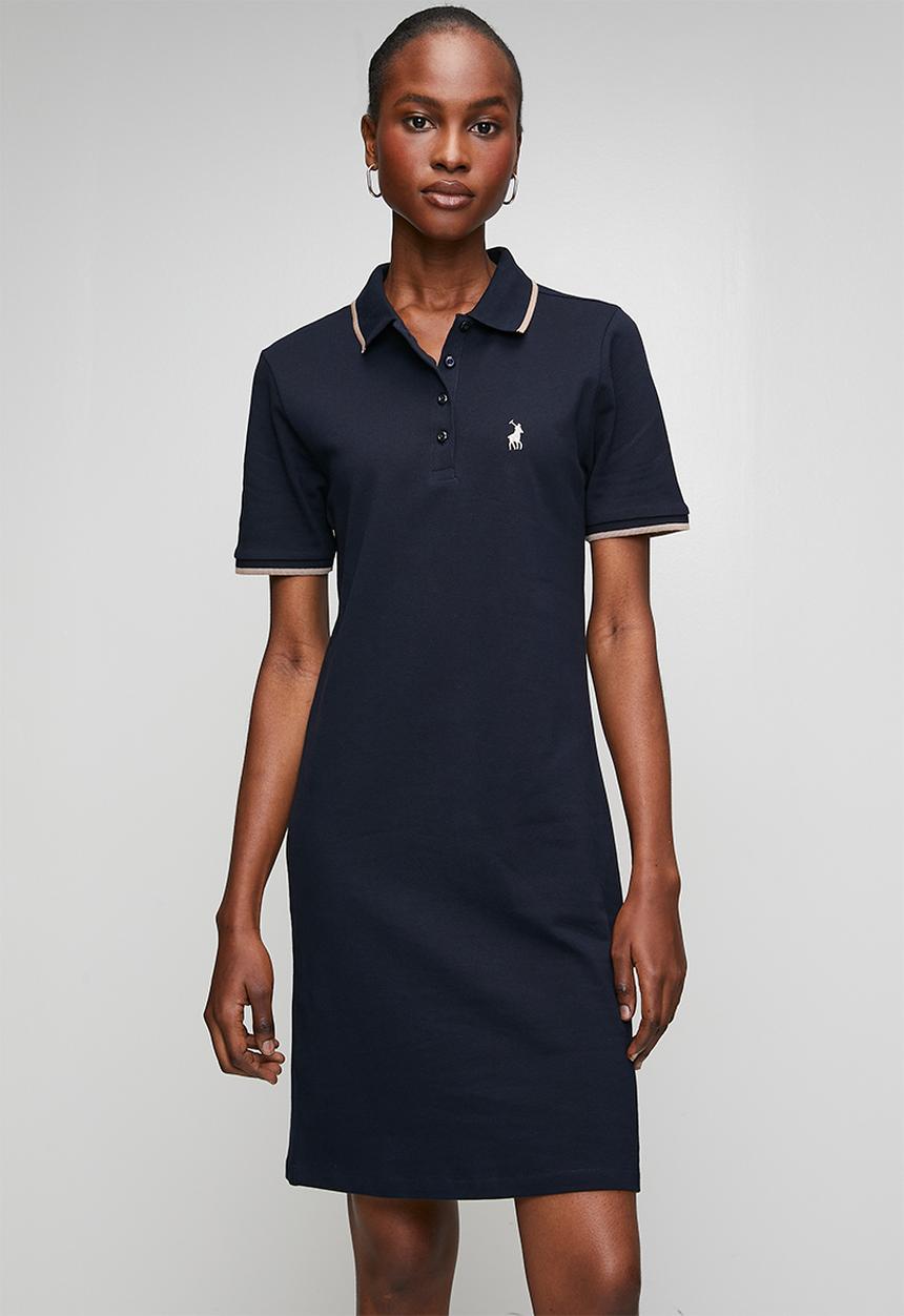 POLO - Wmn Leah Ss Golfer Dress - Navy