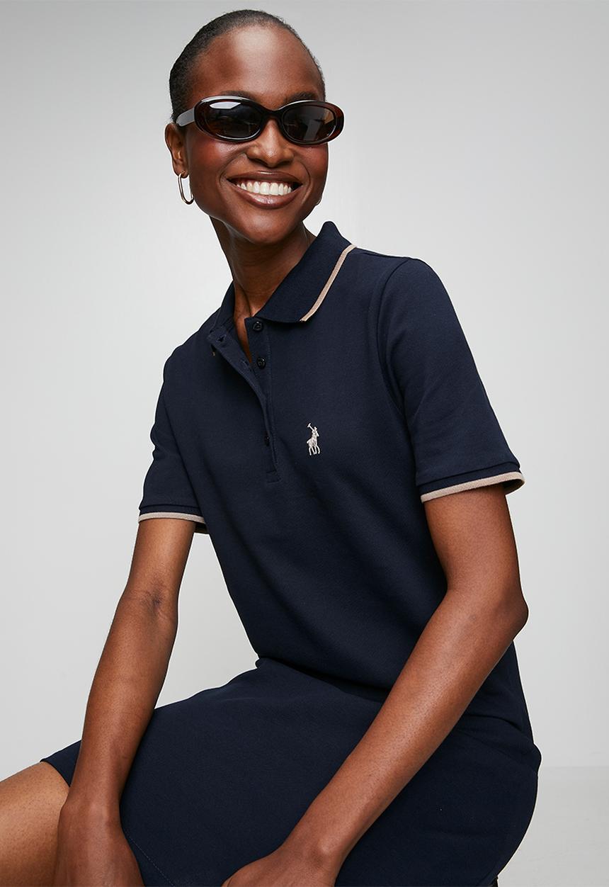POLO - Wmn Leah Ss Golfer Dress - Navy