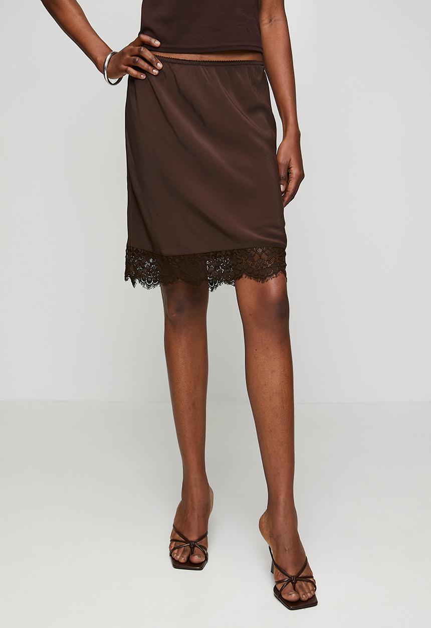 Cotton On - Sasha Slip Skirt - Dark Oak