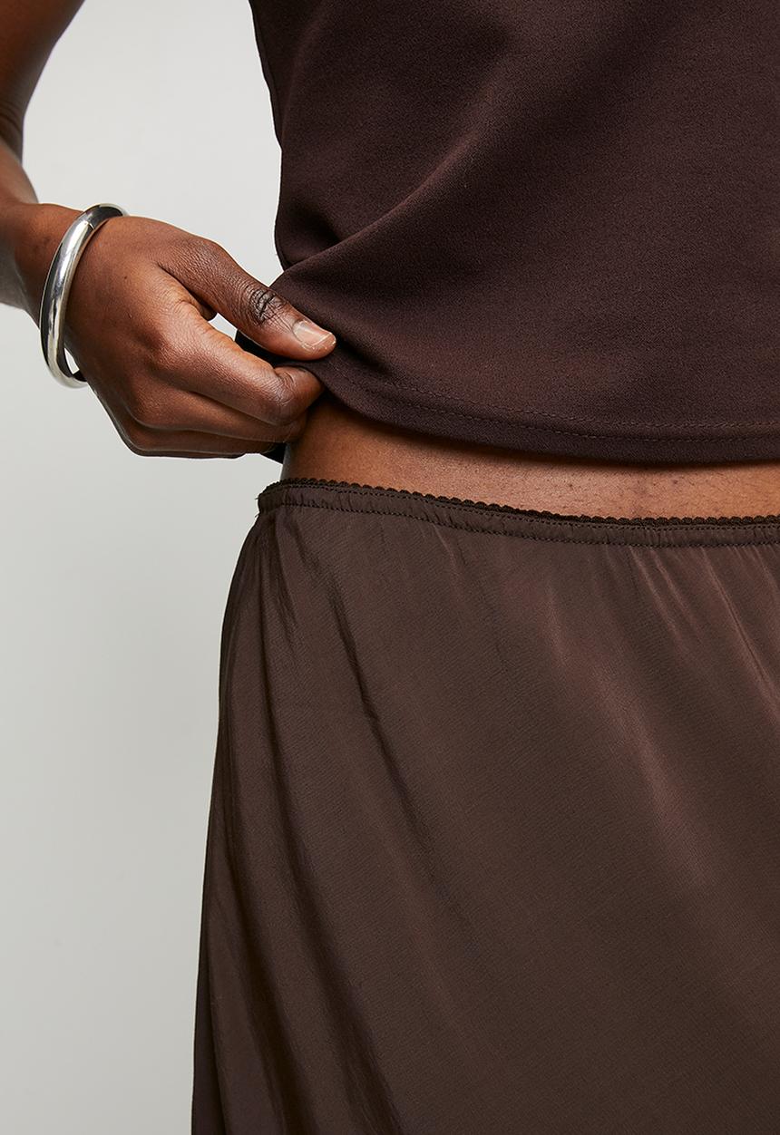 Cotton On - Sasha Slip Skirt - Dark Oak
