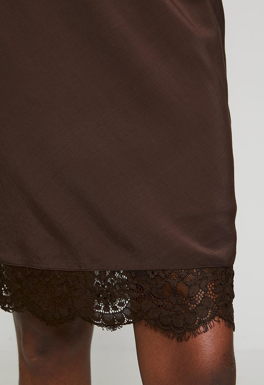 Cotton On - Sasha Slip Skirt - Dark Oak