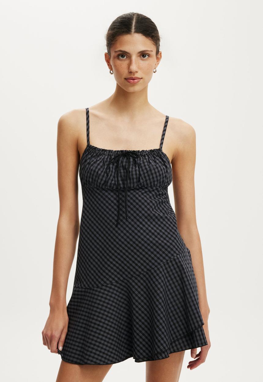 Cotton On - Marine Mini Dress - Navy Check