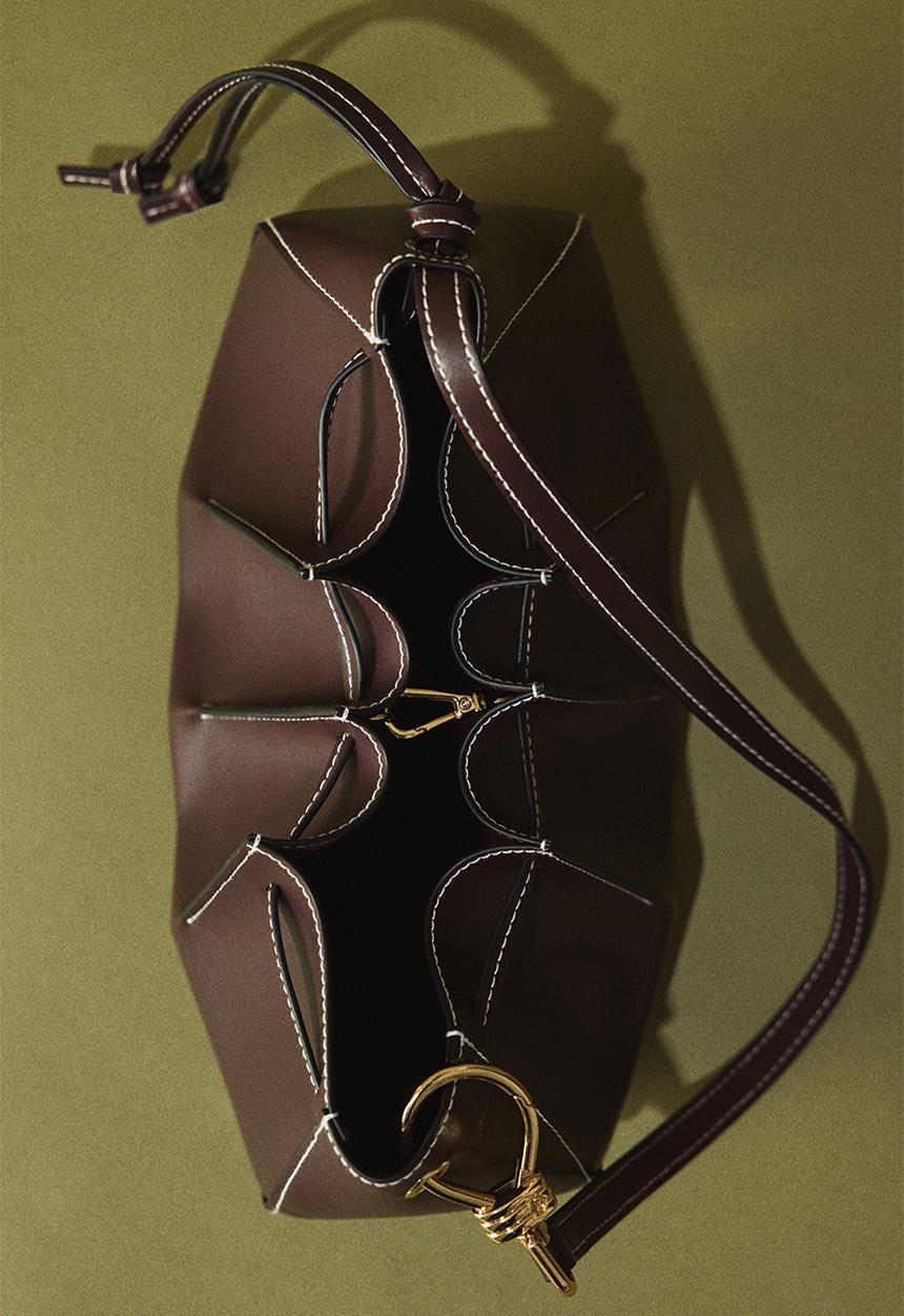H&M - Pleated shoulder bag - dark burgundy