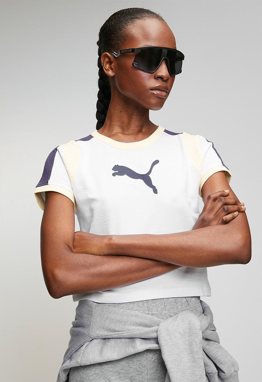 PUMA - Graphic  Ringer Baby Tee - Puma White