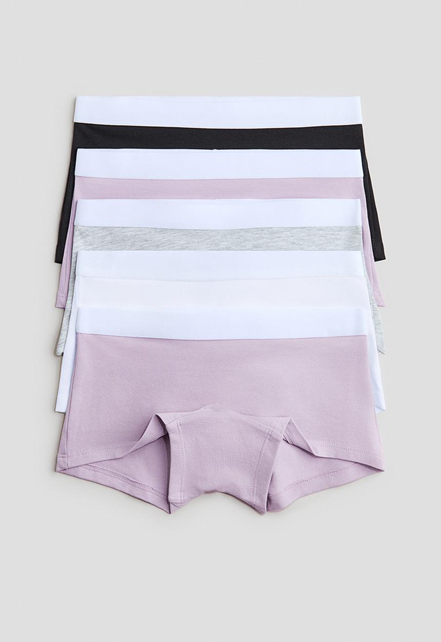 H&M - 5-Pack cotton boxers - light purple/cream/black