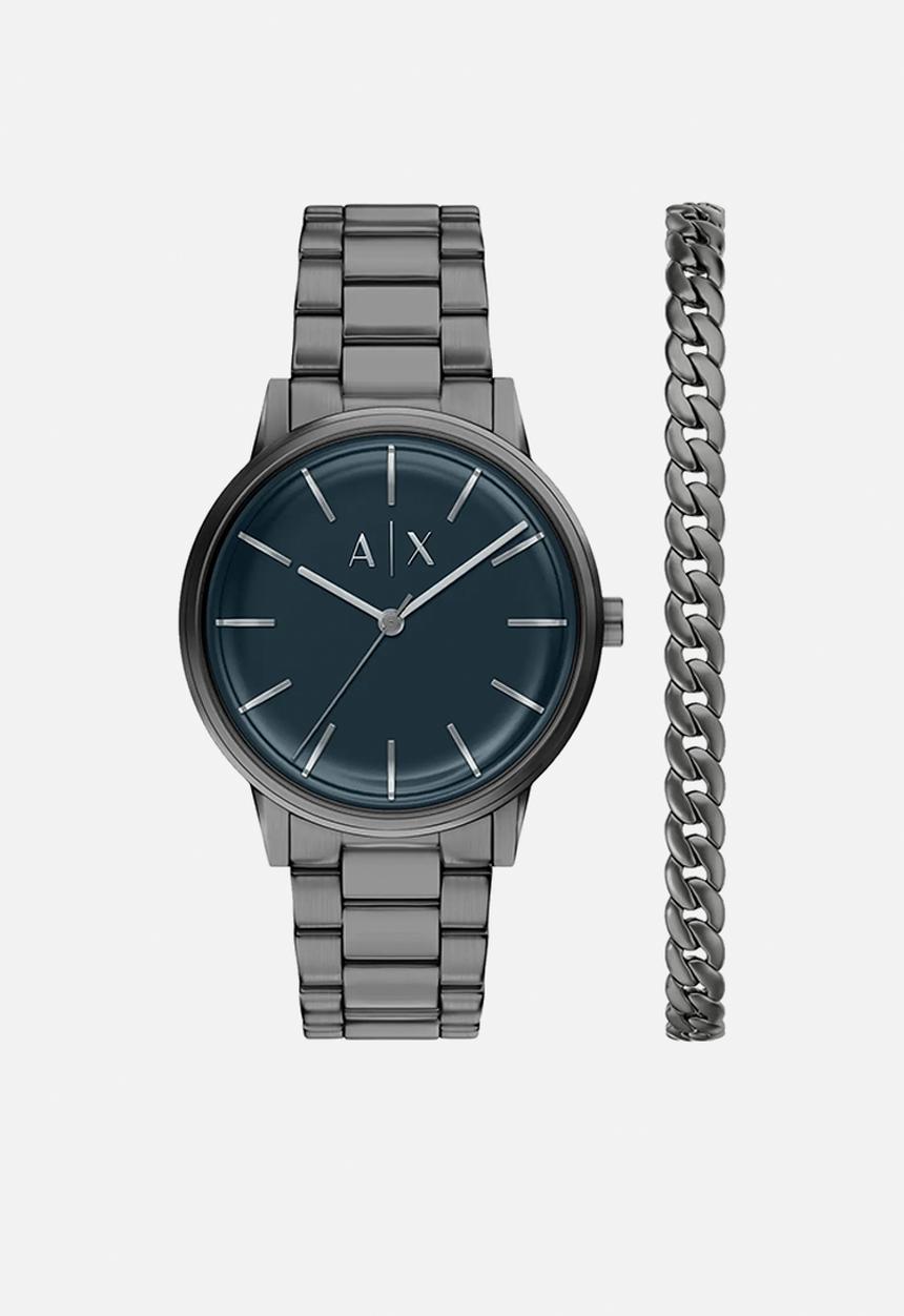 Armani Exchange - Armani Exchange  AX7183SET Watch and Bracelet Set - Gunmetal