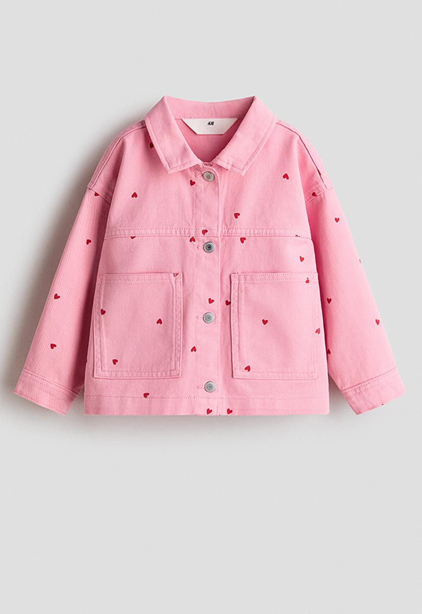 H&M - Patterned twill jacket - pink/hearts