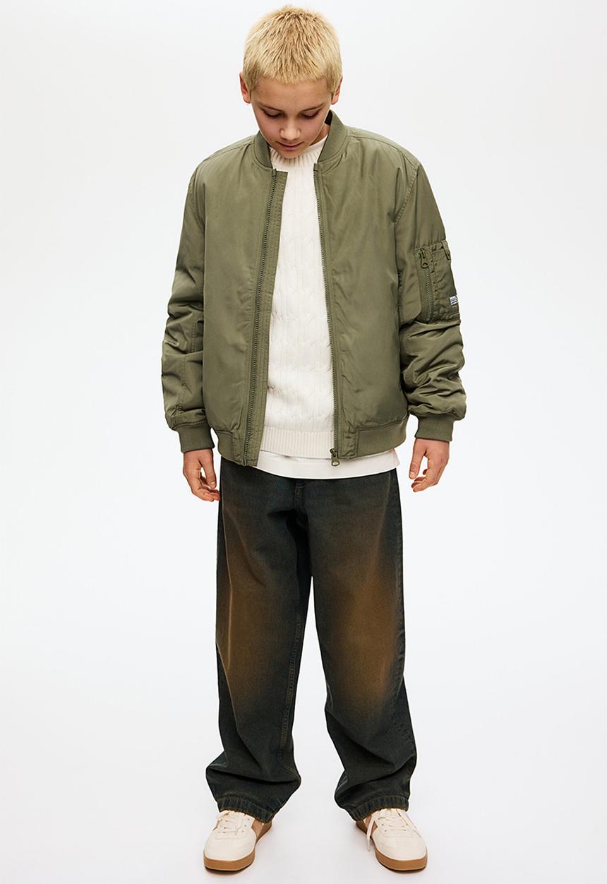 H&M - Padded bomber jacket - khaki green