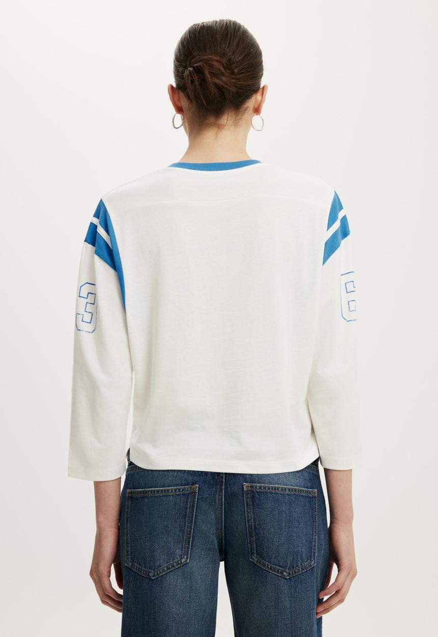 Cotton On - 3/4 Sleeve Graphic Tee - 63/Vintage White