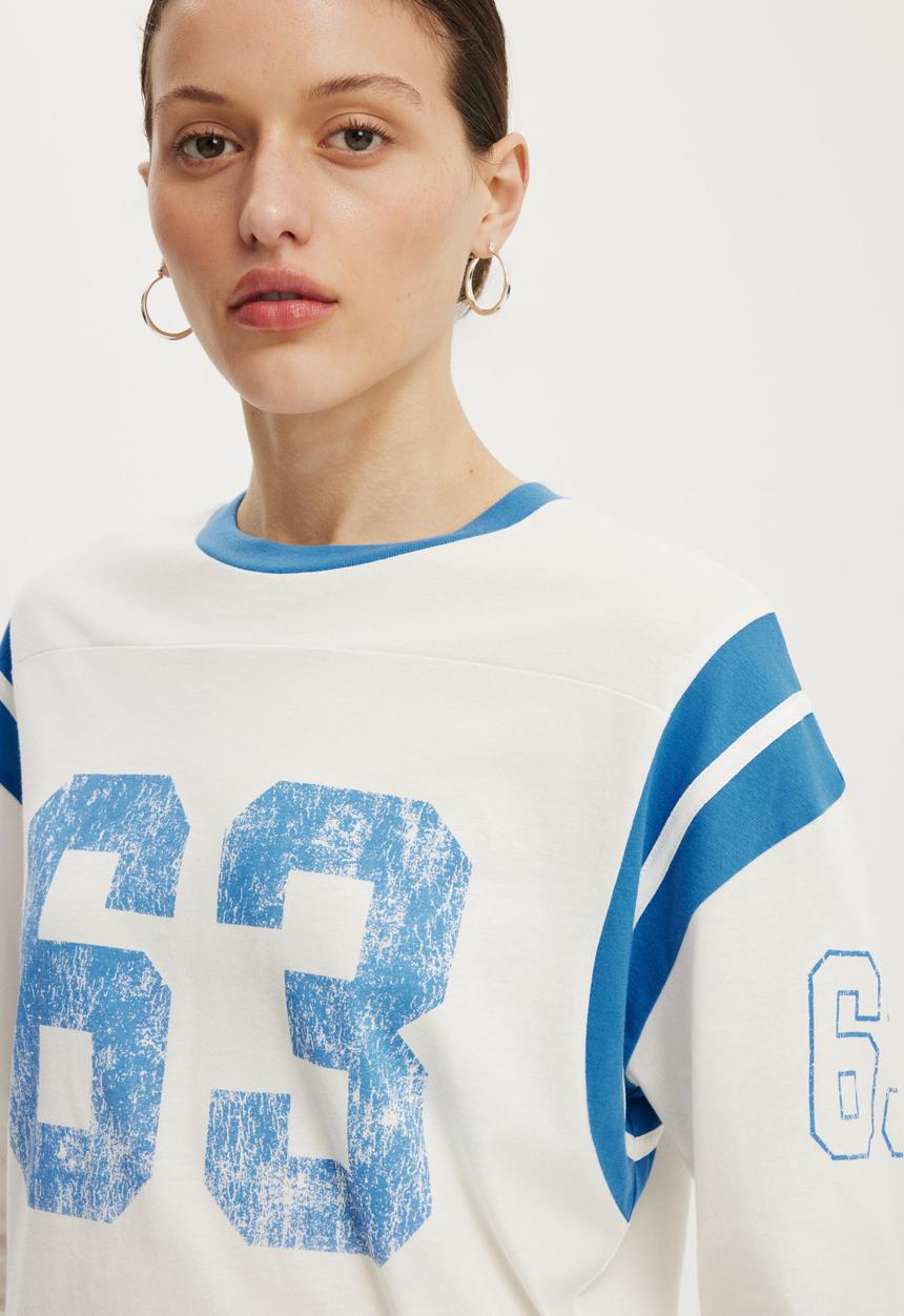 Cotton On - 3/4 Sleeve Graphic Tee - 63/Vintage White