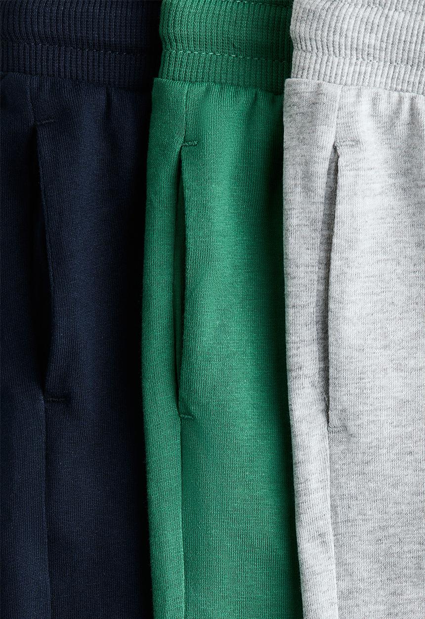 H&M - 3-Pack joggers - grey/green/blue