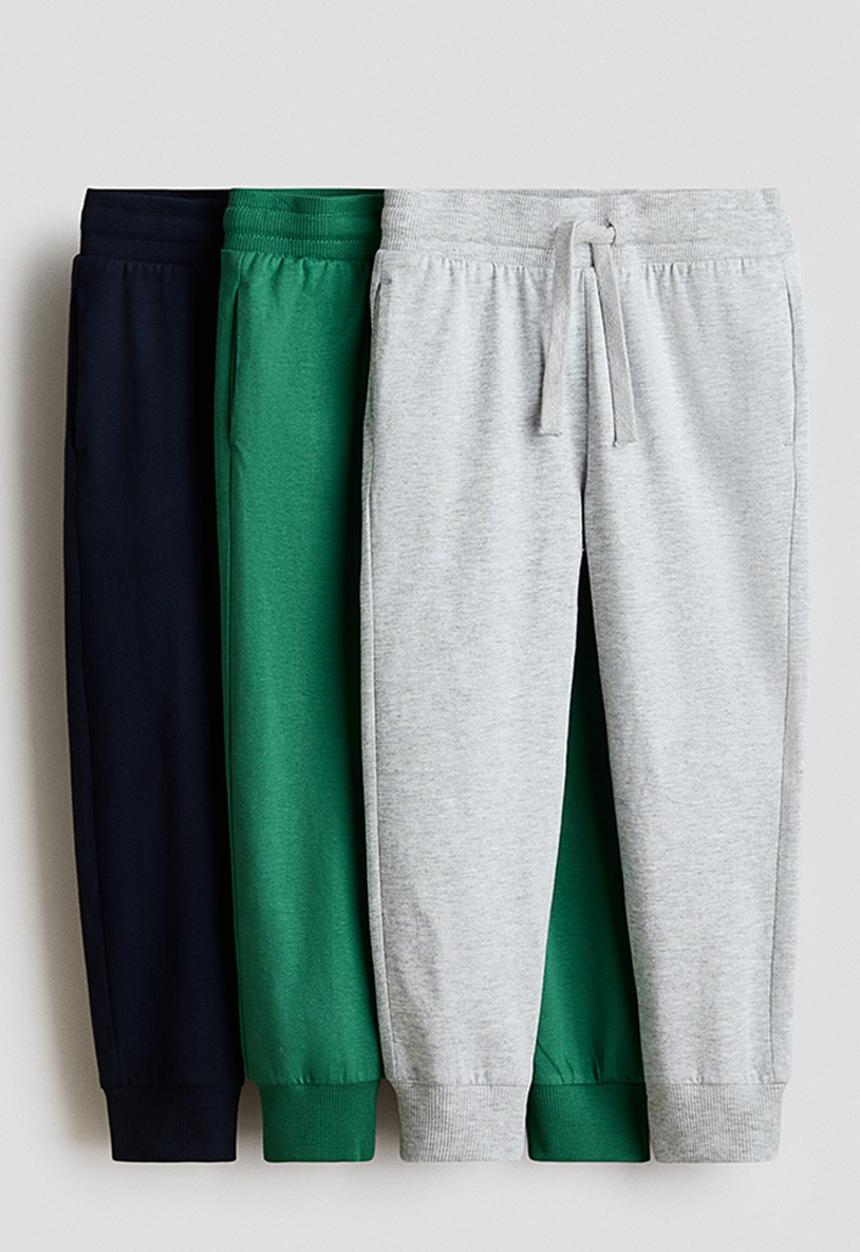 H&M - 3-Pack joggers - grey/green/blue