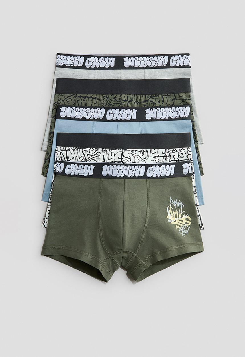 H&M - 5-Pack trunks - khaki green/weekend crew