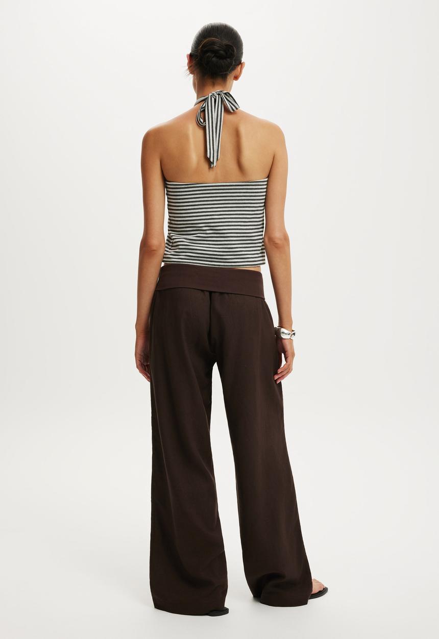 Cotton On - Haven Fold Over Pant - Dark Oak