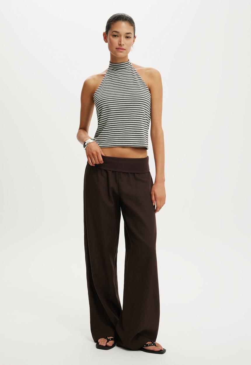 Cotton On - Haven Fold Over Pant - Dark Oak