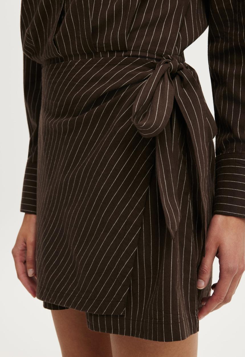 Cotton On - Shirt Mini Dress - Hazel Check Rich Mocha