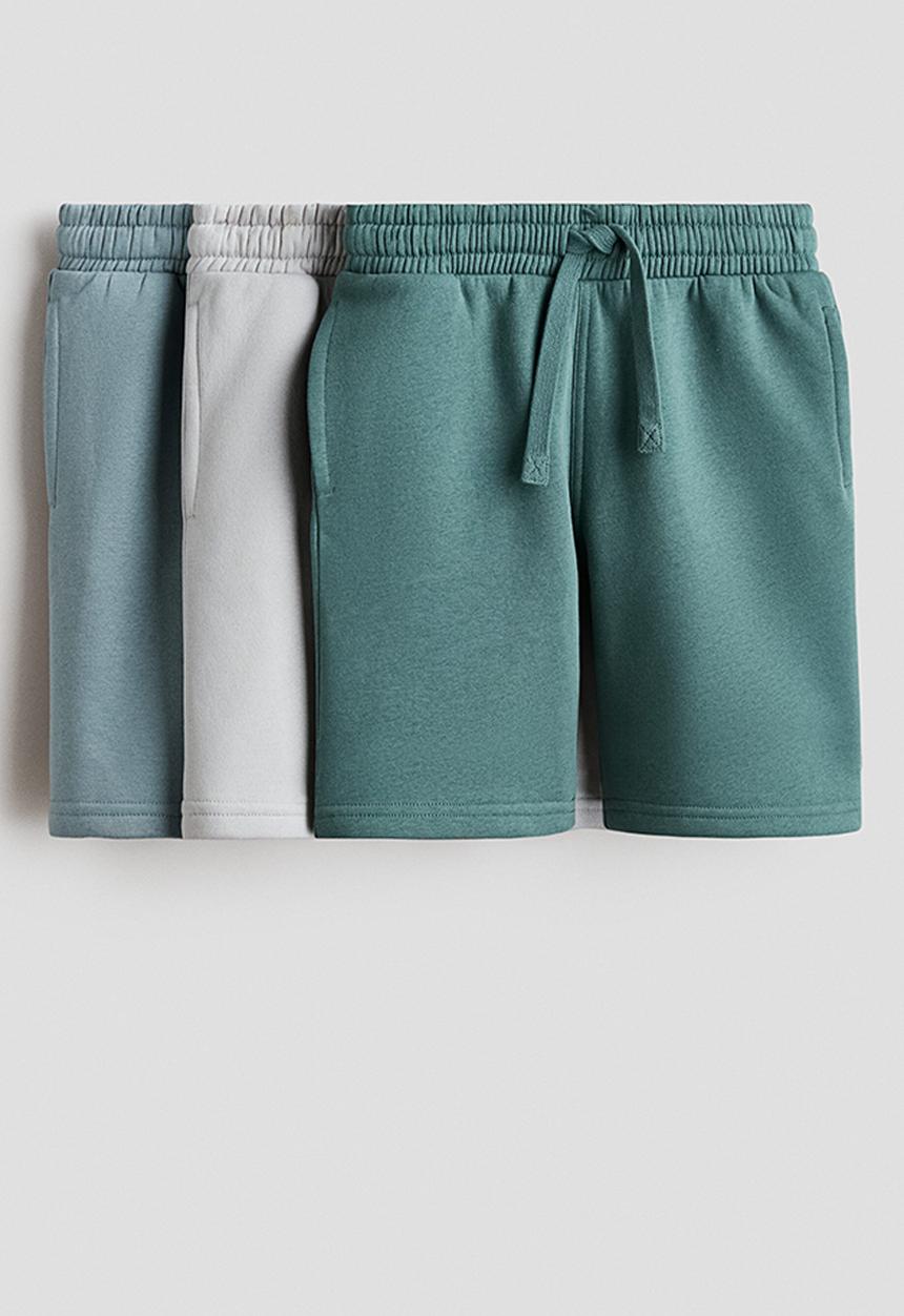 H&M - 3-Pack shorts - green/grey/blue