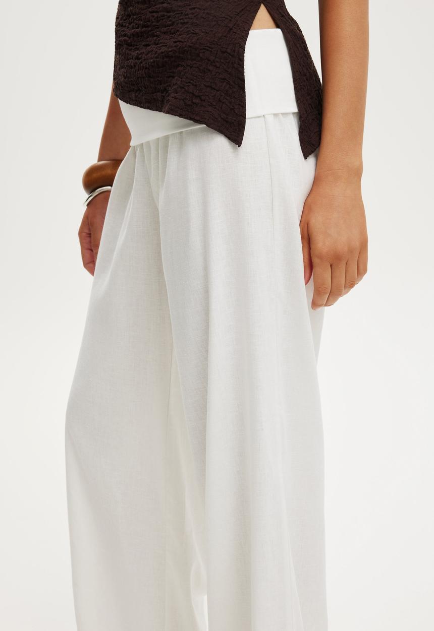 Cotton On - Haven Fold Over Pant - White